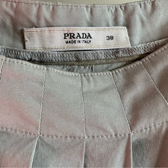 Prada Gray Pleated Above Knee Skirt A-line 38 Authentic Italy Y2K Designer XS - Picture 4 of 10